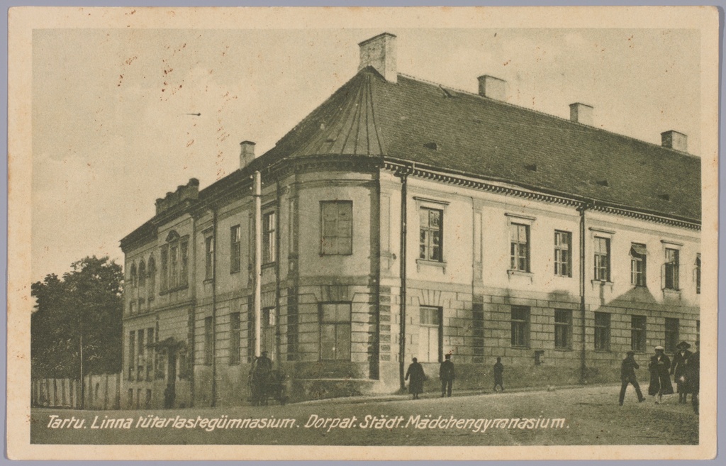 Postkaart Andrus Ansipi kogust. Linna tütarlaste gümnaasium