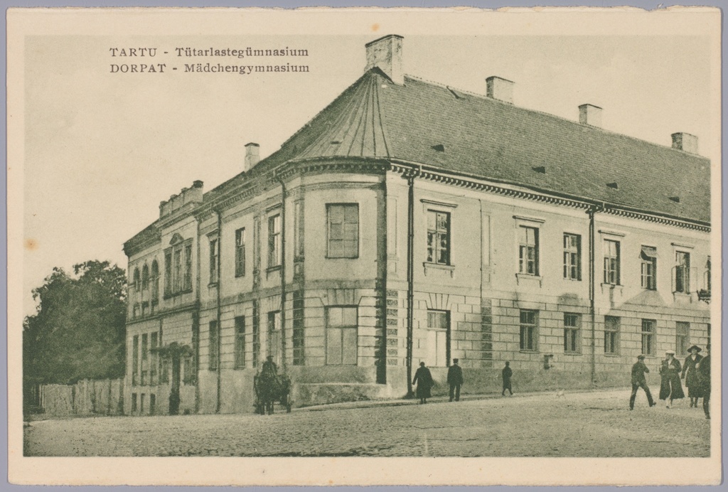 Postkaart Andrus Ansipi kogust. Linna tütarlaste gümnaasium