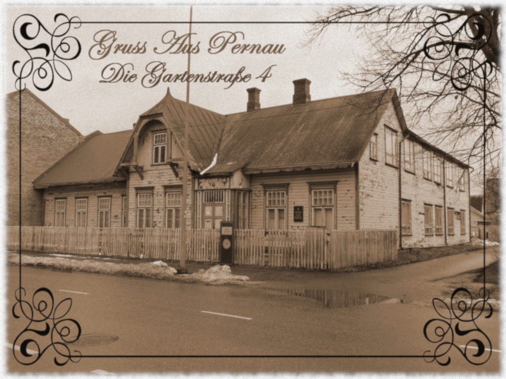 Pärnu Die Gartenstrase. Pärnu Aia tn. 4. Selles Hoones elas Anna Raudkats aastatel 1908 -1912.