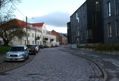 War breaks in Tartu, ruins in Park and Star Street, on the left park sauna rephoto