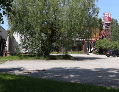 negatiiv, Viljandi KEK-i adminhoone (eemalt), 1970-ndad rephoto