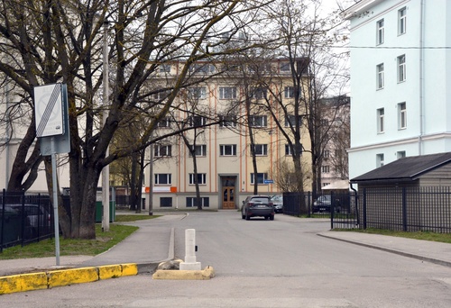 View on the River Street (in Kanal), houses dismantled in 1935. rephoto