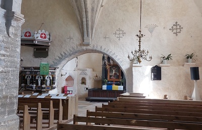 Interior view of the Church of Harju-Risti. rephoto