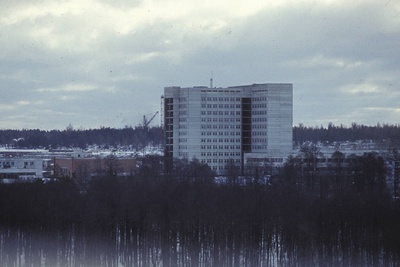 Mustamäe Emergency Hospital in the final stage, distance view. Architect Ilmar Wood Forest  similar photo