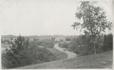 Vaade teele ja ümbruskonnale Ala kiriku juurest mäelt  similar photo