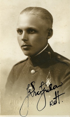 Sõjaväe Ühendatud Õppeasutused. Kadett Jaan Kristjuhan.  duplicate photo