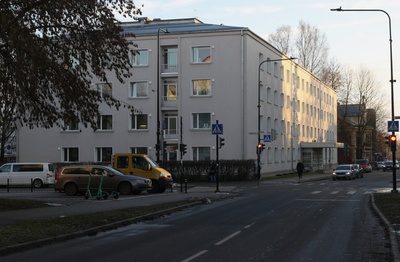 Tartu ülikooli Pälsoni (Pepleri) t. 14 ühiselamu. Eesti Põllumajanduse Akadeemia võimla. 1959. a. rephoto