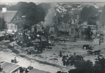 Photo. Burning of the Salon Hotel Haapsalu. Photocopy.  duplicate photo