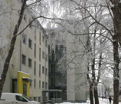 Tartu Ülikool. Ühiselamu Tiigi tn 14. 1960ndatel. rephoto