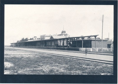 Postcard. Haapsalu railway station.  duplicate photo