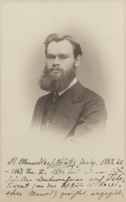 Korporatsioon "Estonia" liige Ottomar Hasselblatt, portreefoto  duplicate photo