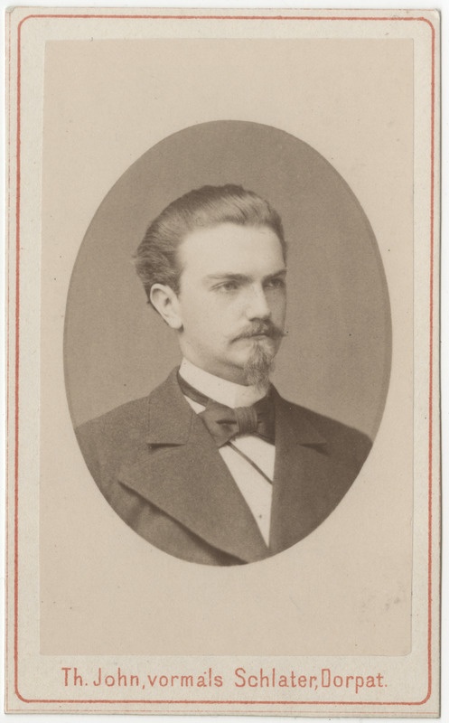 Korporatsioon "Estonia" liige Arthur von zur Mühlen, portreefoto