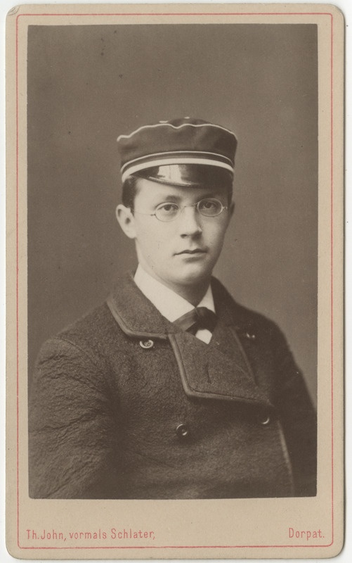 Korporatsioon "Estonia" liige Oskar Wulff, portreefoto