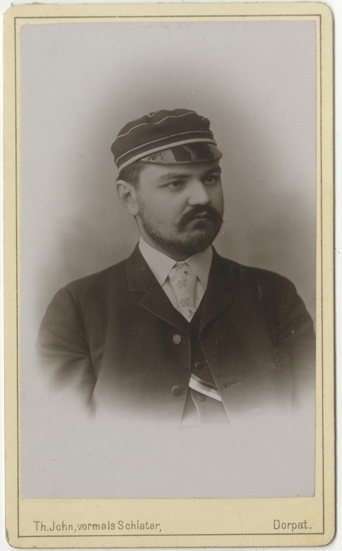 Korporatsioon "Estonia" liige Wolfgang Hunnius, portreefoto