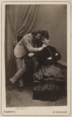 Korporatsioon "Estonia" rebasteatrikostüümis liikmed Richard Hoffmann ja Karl Dehio, grupifoto  duplicate photo