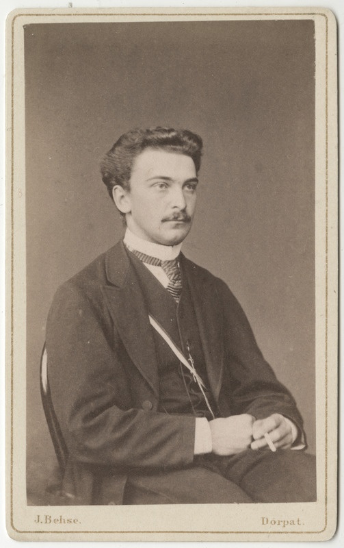 Korporatsioon "Estonia" liige Johannes Fick, portreefoto