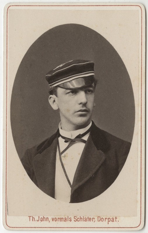 Korporatsioon "Estonia" liige Karl Hunnius, portreefoto