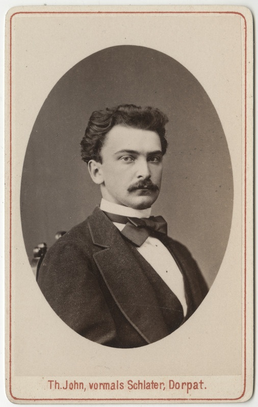 Korporatsioon "Estonia" liige Johannes Fick, portreefoto