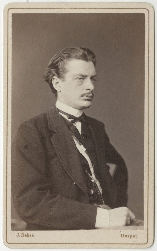 Korporatsioon "Estonia" liige parun Arthur Stackelberg, portreefoto