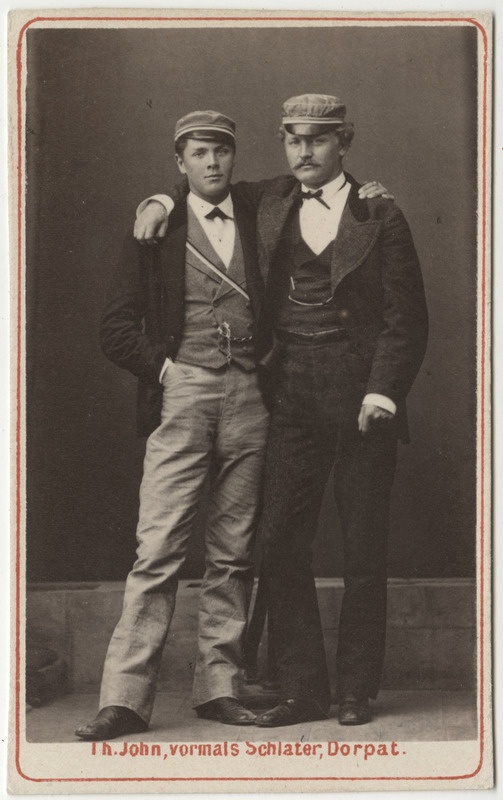 Korporatsioon "Estonia" liikmed Karl Otto von Renteln ja Karl Nieberg, grupifoto