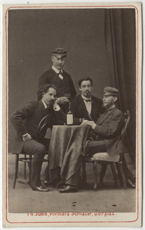 Korporatsioon "Estonia" liikmed Ernst Hörschelmann, Friedrich Veh, Arthur Bätge ja William Frey, grupifoto
