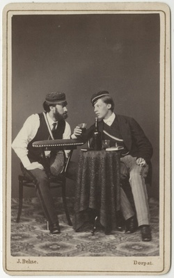 Korporatsioon "Estonia" liikmed Georg Hoffmann ja Karl Dehio, grupifoto  duplicate photo