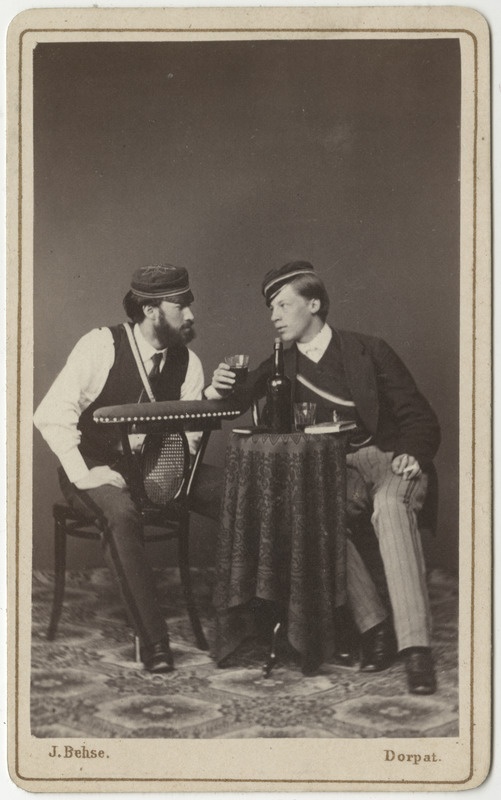 Korporatsioon "Estonia" liikmed Georg Hoffmann ja Karl Dehio, grupifoto