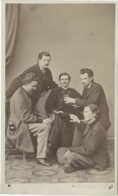 Viis korporatsioon "Estonia" liiget, grupifoto  duplicate photo