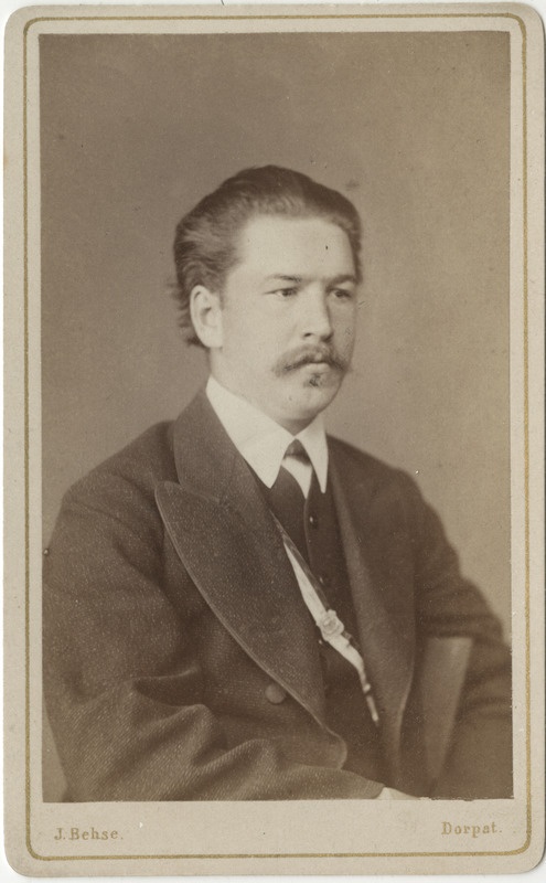 Korporatsioon "Estonia" liige Adolf Bergmann, portreefoto