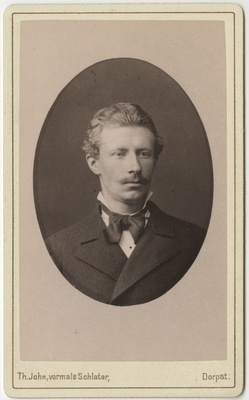 Korporatsioon "Estonia" liige Alfred von Baer, portreefoto  duplicate photo