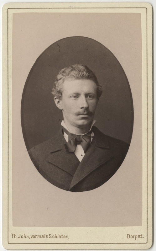 Korporatsioon "Estonia" liige Alfred von Baer, portreefoto