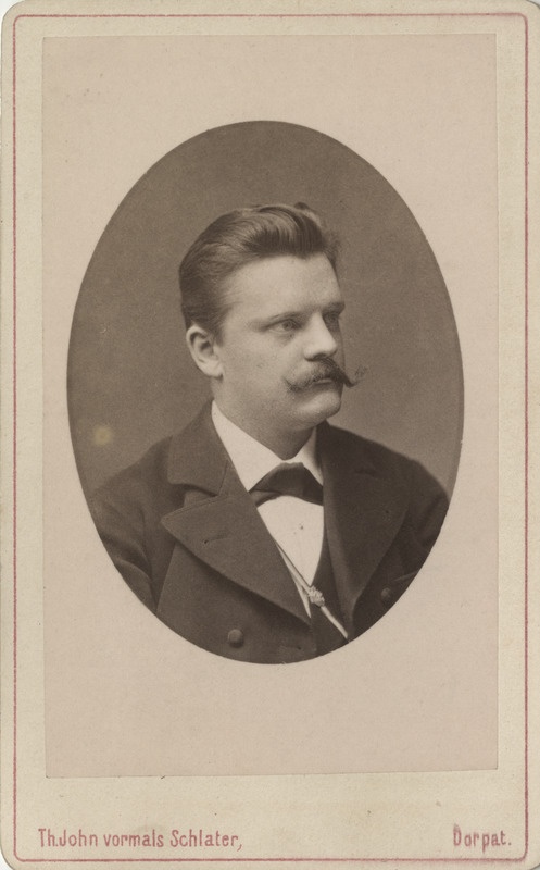 Korporatsioon "Estonia" liige Bernhard Höhlbaum, portreefoto