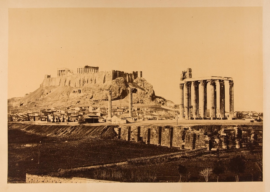 Akropolis från öster. Inköpt i Athen 1868. Ad. An.