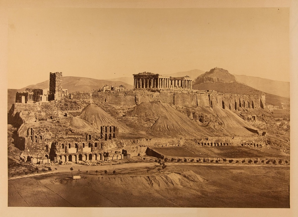 Akropolis från nordväst. Inköpt i Athen 1868. Ad. An.