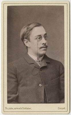 Korporatsioon "Estonia" liige parun Alexander Rosen, portreefoto  duplicate photo