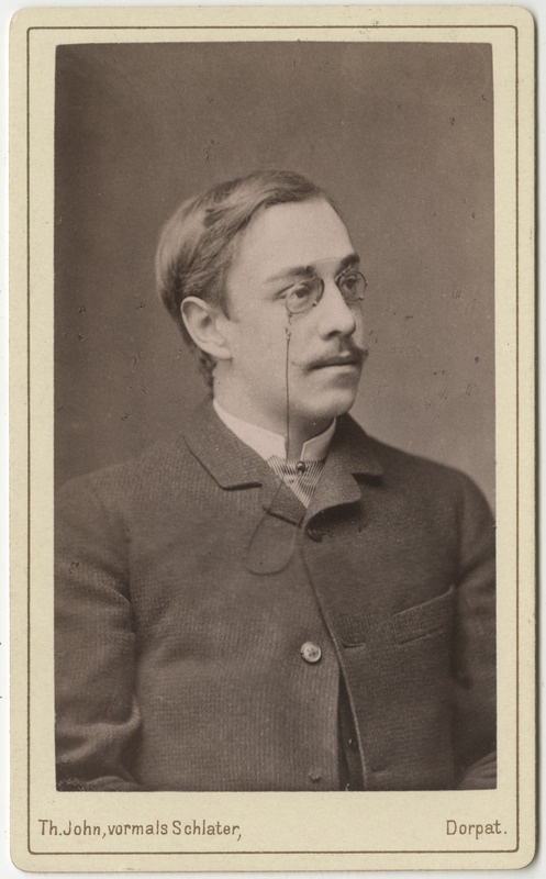 Korporatsioon "Estonia" liige parun Alexander Rosen, portreefoto