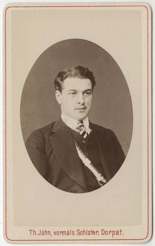 Korporatsioon "Estonia" liige parun Woldemar Stackelberg, portreefoto