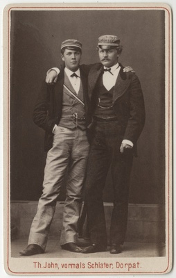 Korporatsioon "Estonia" liikmed Karl Otto von Renteln ja Karl Nieberg, grupifoto  duplicate photo