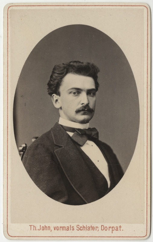 Korporatsioon "Estonia" liige Johannes Fick, portreefoto