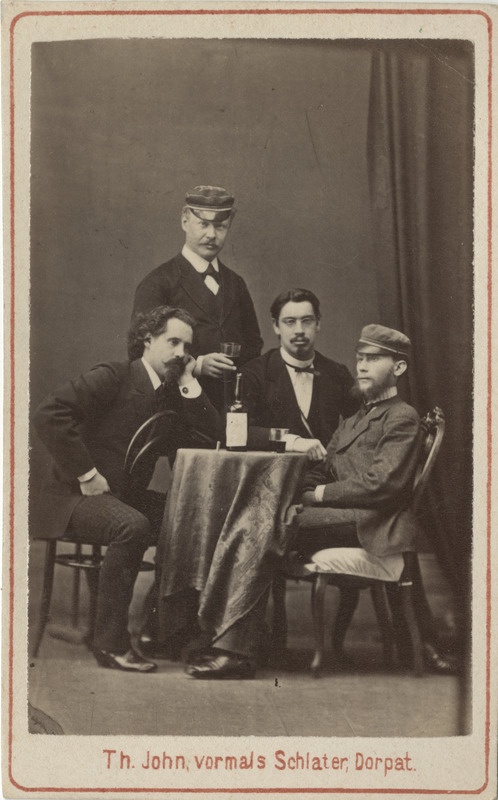 Korporatsioon "Estonia" liikmed Ernst Hörschelmann, Friedrich Veh, Arthur Bätge ja William Frey, grupifoto