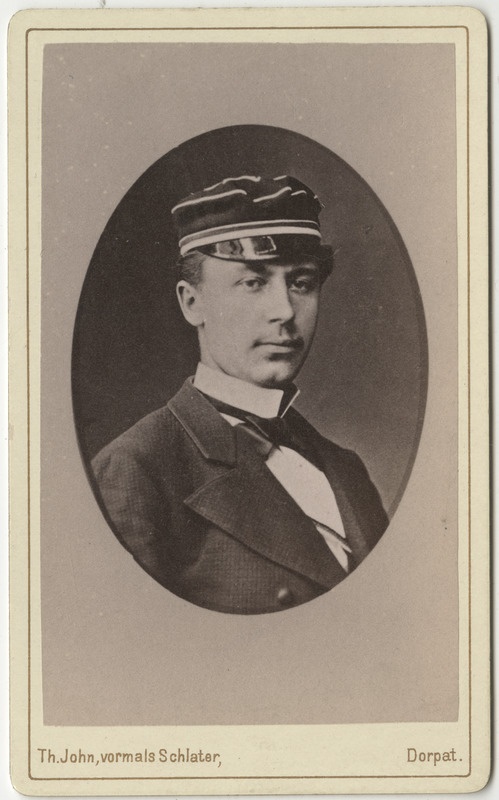 Korporatsioon "Estonia" liige Alexander von Baer, portreefoto