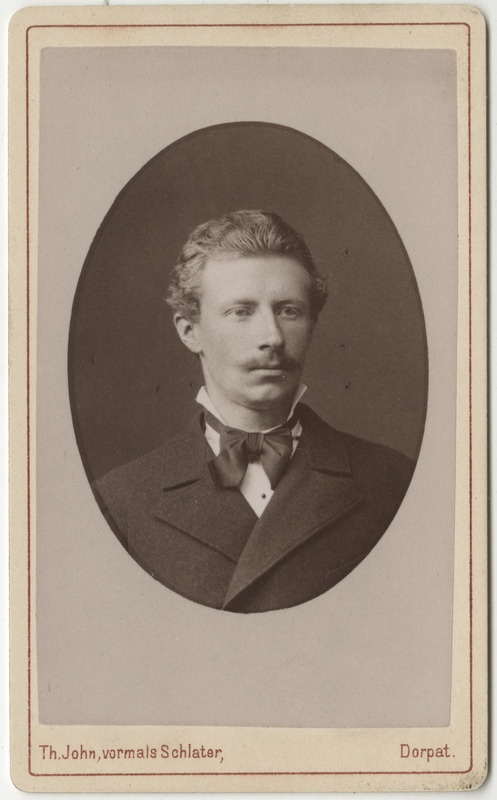 Korporatsioon "Estonia" liige Alfred von Baer, portreefoto