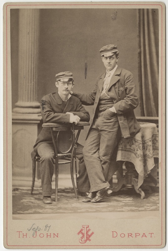 Korporatsioon "Estonia" liikmed Paul Haudelin ja Wilhelm Greiffenhagen, grupifoto
