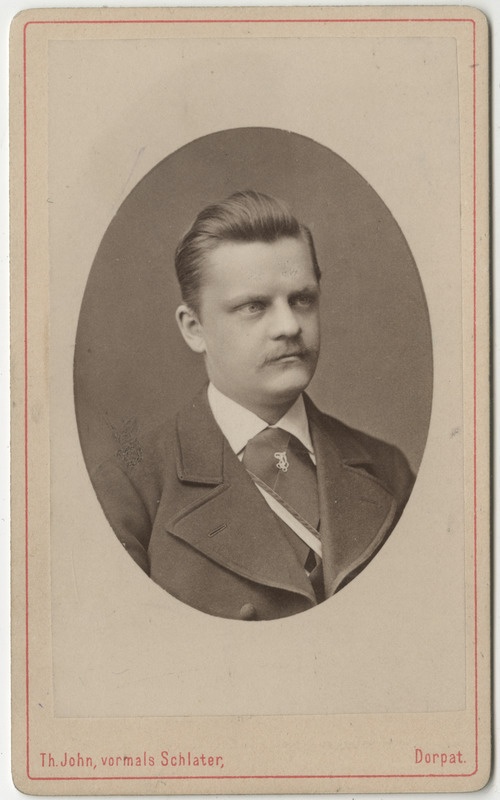 Korporatsioon "Estonia" liige Bernhard Höhlbaum, portreefoto