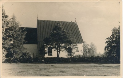 Foto. Vormsi Püha Olavi kirik. Mustvalge. ERKA-foto.  duplicate photo
