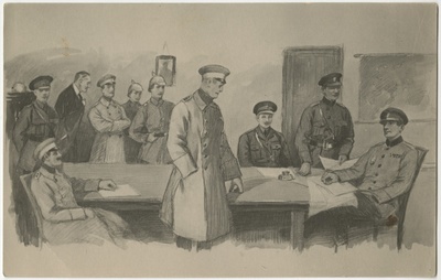 Rahutegemine Landeswehriga. Istuvad polkovnik Nikolai Reek ja Briti kolonel Stephen George Tallents  duplicate photo