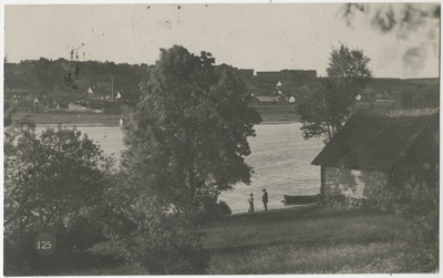 Vaade Viljandi linnale ja järvele. Pöördel tervitused Looritsalt Võrust  duplicate photo