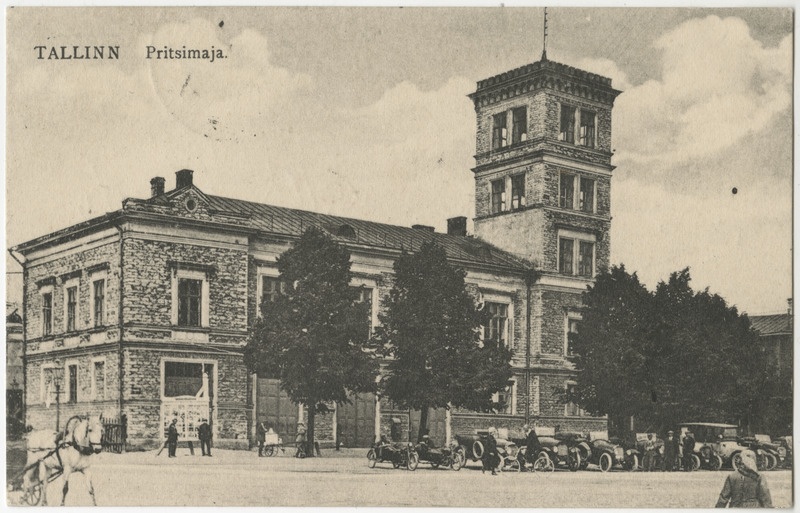 Pritsimaja Tallinnas, postkaart. Gustav Saare tervitused veljestolastele