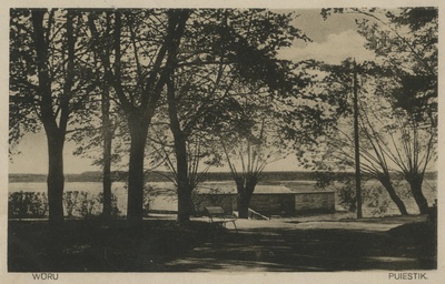 Võru linna järveäärne puiestee. Pöördel Jaan Kangilaski kiri veljestolastele Soome reisi asjus 01.08.1927  duplicate photo