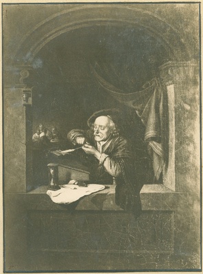 Repro maalist -  sulge teritav mees  duplicate photo